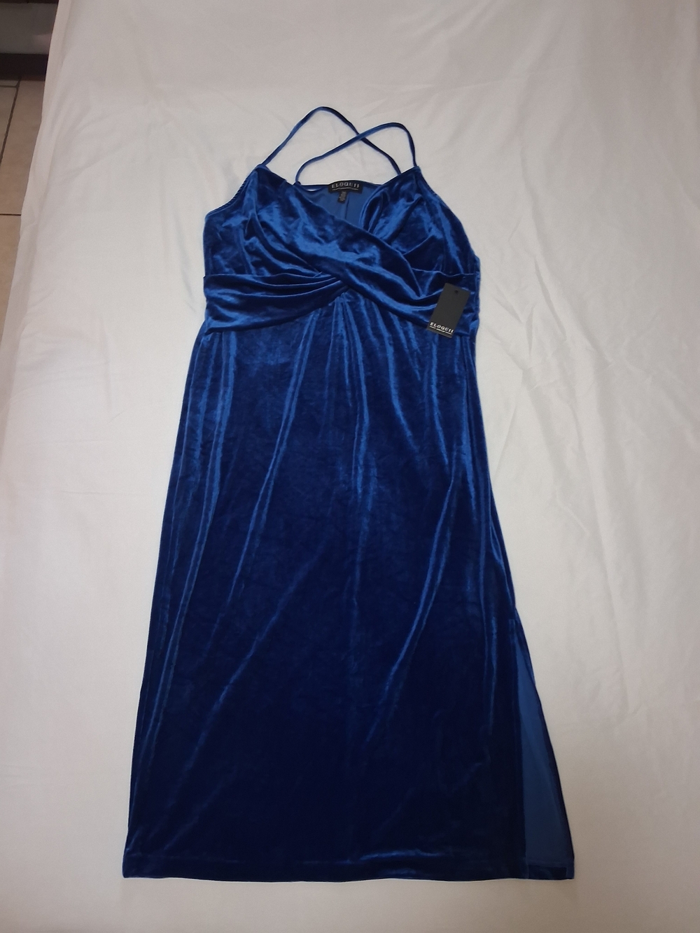 Eloquii Royal Blue Velvet Midi Dress